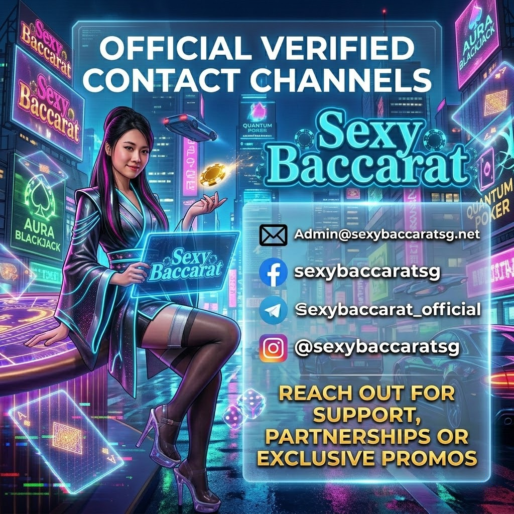 A captivating 1:1 image showcasing the “Sexy Baccarat” brand with an Asian female presenter in a cyberpunk anime style. The image features a neon-lit futuristic cityscape and holographic displays, highlighting contact information like email, Facebook, Telegram, and Instagram. The “Sexy Baccarat” logo is prominently displayed, creating a sense of modern luxury and excitement for online casino gaming. This visually engaging image is designed to attract attention and drive engagement with the brand’s digital channels.
